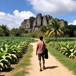 Caribbean Holidays, Cuba Walking Holidays, A scenic walking trail through the Vi&ntilde;ales Valley with limestone mogotes, tobacco fields and palm trees