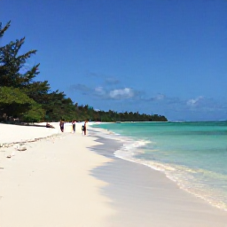 Caribbean Holidays, Cuba Walking Holidays, Hikers walking beside a secluded Caribbean beach in Cuba, with white sand, calm turquoise water and tropical vegetation