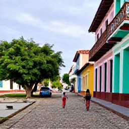 Caribbean Holidays, Cuba Walking Holidays, Travellers walking along a cobbled street in Trinidad, Cuba, surrounded by colourful colonial buildings and leafy squares
