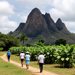 Caribbean Holidays, Cuba Walking Holidays, Walkers exploring the dramatic mogotes and tobacco farms of Vi&ntilde;ales Valley, Cuba