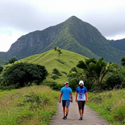 Caribbean Holidays, Cuba Walking Holidays, Walkers on a green mountain trail in the Sierra del Escambray near Topes de Collantes, Cuba