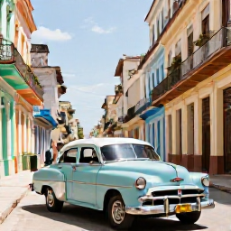 Caribbean Holidays, Cuba Wedding August, Newly married couple exploring colourful streets and classic vintage cars in Havana, Cuba, during a sunny August day