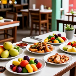 Caribbean Holidays, Cuba Wellness Retreats, Fresh colourful Cuban fruit, vegetables and seafood served at a relaxed outdoor restaurant in Havana
