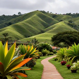 Caribbean Holidays, Cuba Wellness Retreats, Peaceful Cuban countryside with rolling green hills, tropical plants and a small walking trail