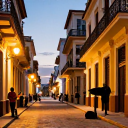 Caribbean Holidays, Cuba Wellness Retreats, Relaxed evening in Havana with live Cuban music, warm street lights and visitors enjoying the atmosphere