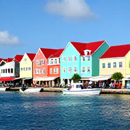 Caribbean Holidays, Cura&ccedil;ao Adults Only, Colourful Willemstad waterfront in Cura&ccedil;ao during the day, with pastel buildings, blue water, small boats and people exploring the streets