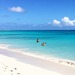 Caribbean Holidays, Cura&ccedil;ao Adults Only, Turquoise Caribbean water, white sand and a couple snorkelling at a sheltered Cura&ccedil;ao beach in August