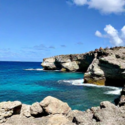 Caribbean Holidays, Cura&ccedil;ao Adventure, A dramatic coastal view of Cura&ccedil;ao in June, with clear turquoise water, rugged cliffs and a bright blue Caribbean sky