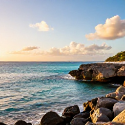 Caribbean Holidays, Cura&ccedil;ao Adventure Holidays, Bright October morning on Cura&ccedil;ao with turquoise sea, rugged coastline and warm Caribbean sunshine