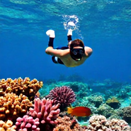 Caribbean Holidays, Cura&ccedil;ao Adventure Holidays, Snorkellers swimming above a colourful coral reef and tropical fish in clear Cura&ccedil;ao water