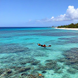 Caribbean Holidays, Cura&ccedil;ao Adventure, Travellers snorkelling above a clear coral reef in Cura&ccedil;ao, with colourful fish and a secluded sandy bay