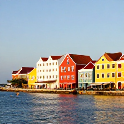Caribbean Holidays, Curacao Beach Holidays, Colourful colonial buildings and waterfront streets in Willemstad, Cura&ccedil;ao, glowing in the late afternoon sunshine
