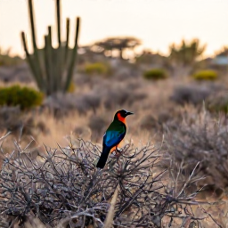 Caribbean Holidays, Cura&ccedil;ao Birdwatching, Colourful Caribbean birds perched among cactus and thorny scrub in Cura&ccedil;ao&rsquo;s dry landscape, warm morning light