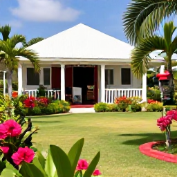 Caribbean Holidays, Cura&ccedil;ao Birdwatching, Peaceful Cura&ccedil;ao garden hotel with bird feeders, flowering plants and a relaxed October holiday atmosphere