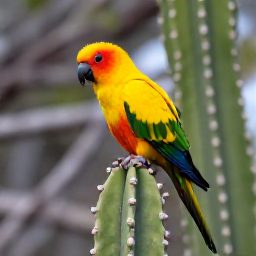 Caribbean Holidays, Cura&ccedil;ao Birdwatching, Yellow-shouldered Amazon parrot and tropical birds among cacti and dry woodland on Cura&ccedil;ao