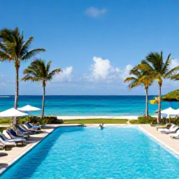 Caribbean Holidays, Cura&ccedil;ao Business Class, A stylish Cura&ccedil;ao hotel with a swimming pool, palm trees and a view of the turquoise Caribbean Sea