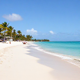 Caribbean Holidays, Cura&ccedil;ao Business Class, Bright June morning on a quiet Cura&ccedil;ao beach with turquoise water, pale sand, palm trees and a few relaxed visitors