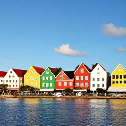 Caribbean Holidays, Cura&ccedil;ao Business Class, Colourful Dutch colonial buildings along the waterfront in Willemstad, Cura&ccedil;ao, on a sunny July morning