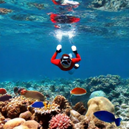 Caribbean Holidays, Cura&ccedil;ao Business Class, Traveller snorkelling above clear coral reef near Cura&ccedil;ao with colourful fish and calm water