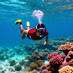 Caribbean Holidays, Cura&ccedil;ao Business Class, Traveller snorkelling in clear turquoise water above a colourful coral reef near Cura&ccedil;ao