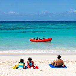 Caribbean Holidays, Cura&ccedil;ao Business Class, Travellers relaxing on a sandy beach with clear turquoise water and a colourful snorkel scene in Cura&ccedil;ao