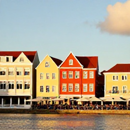 Caribbean Holidays, Curacao City Breaks, Colourful colonial buildings and waterfront caf&eacute;s in Willemstad, Curacao, in warm Caribbean sunshine
