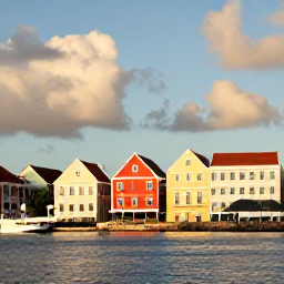 Caribbean Holidays, Curacao City Breaks, Colourful waterfront buildings and historic streets in Willemstad, Curacao, in warm November sunshine