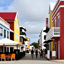 Caribbean Holidays, Curacao City Breaks, Visitors walking through the colourful streets of historic Willemstad, with the Queen Emma Bridge and waterfront cafes