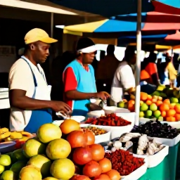 Caribbean Holidays, Cura&ccedil;ao Cooking Holidays, Colourful Cura&ccedil;ao market scene with tropical fruit, local spices, fresh seafood and friendly vendors in warm August sunlight