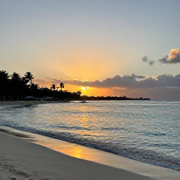 Caribbean Holidays, Cura&ccedil;ao Cooking Holidays, Cura&ccedil;ao beach at sunset with calm turquoise water, sandy shore and a relaxed January evening atmosphere