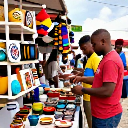 Caribbean Holidays, Curacao Culture Holidays, Travellers visiting a craft market in Curacao, browsing handmade artwork, ceramics and colourful local souvenirs