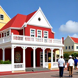Caribbean Holidays, Curacao Culture Holidays, Visitors exploring the Kura Hulanda Museum in Willemstad, Curacao, with historic exhibits and colourful cultural displays