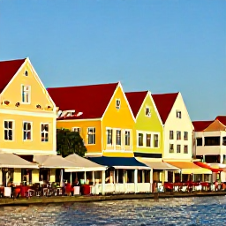 Caribbean Holidays, Cura&ccedil;ao December Breaks, Colourful colonial buildings and waterfront caf&eacute;s along Handelskade in Willemstad, Cura&ccedil;ao, in warm December sunshine