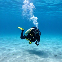 Caribbean Holidays, Cura&ccedil;ao Diving July, A scuba diver entering the clear sea from a sandy beach at a Cura&ccedil;ao shore diving site