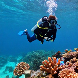 Caribbean Holidays, Cura&ccedil;ao Diving November, Scuba divers exploring a colourful coral reef in clear turquoise water off Cura&ccedil;ao in November