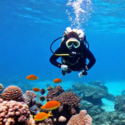 Caribbean Holidays, Cura&ccedil;ao Diving October, Scuba diver swimming above coral formations and tropical fish along Cura&ccedil;ao&rsquo;s calm southern coast