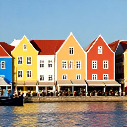 Caribbean Holidays, Cura&ccedil;ao February Holidays, Colourful Willemstad waterfront in Cura&ccedil;ao with Dutch colonial buildings, caf&eacute;s and visitors walking in warm February sunshine