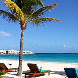 Caribbean Holidays, Curacao February Holidays, Sunny all-inclusive resort beside a turquoise Caribbean beach in Curacao, with palm trees, sun loungers and a relaxed February atmosphere