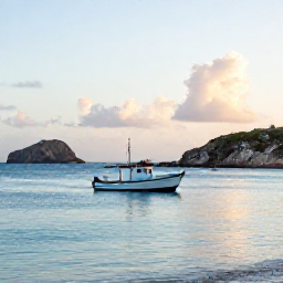Caribbean Holidays, Cura&ccedil;ao Fishing June, A small fishing boat leaving a bright Cura&ccedil;ao harbour at sunrise, calm Caribbean water and rugged coastline