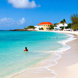 Caribbean Holidays, Cura&ccedil;ao Holidays July, Clear turquoise water, white sandy beach and snorkellers viewing tropical fish near a Cura&ccedil;ao all-inclusive resort