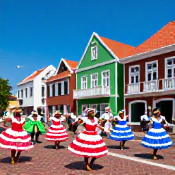 Caribbean Holidays, Cura&ccedil;ao in April, Colourful traditional Cura&ccedil;ao carnival parade in Willemstad, with dancers, musicians and historic Dutch-colonial buildings