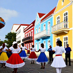 Caribbean Holidays, Cura&ccedil;ao in August, Colourful traditional Cura&ccedil;ao street festival in Willemstad during August, with local musicians, dancers and pastel Dutch Caribbean buildings