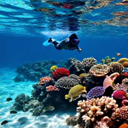 Caribbean Holidays, Cura&ccedil;ao in June, A snorkeller above a colourful coral reef in Cura&ccedil;ao, with clear shallow water, tropical fish and sunlight beneath the surface