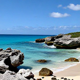 Caribbean Holidays, Cura&ccedil;ao in June, A sunny Cura&ccedil;ao coastline in June with turquoise water, rugged limestone rocks and a quiet sandy cove