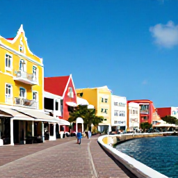 Caribbean Holidays, Cura&ccedil;ao in May, Colourful Willemstad waterfront in Cura&ccedil;ao with historic Dutch Caribbean buildings, bright sunshine and people exploring the streets