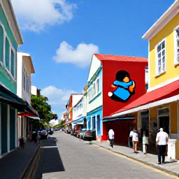 Caribbean Holidays, Cura&ccedil;ao in May, Visitors walking through the colourful streets of Punda and Otrobanda in Willemstad, Cura&ccedil;ao, with street art, historic fa&ccedil;ades and local shops