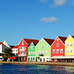 Caribbean Holidays, Cura&ccedil;ao in October, Colourful historic Willemstad waterfront in Cura&ccedil;ao with pastel Dutch colonial buildings, sunny Caribbean light and people walking along the quay
