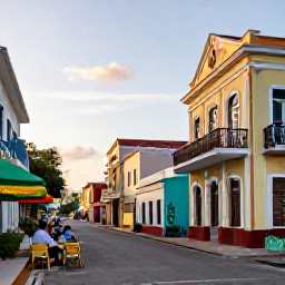 Caribbean Holidays, Cura&ccedil;ao in October, Travellers exploring colourful streets and historic buildings in Punda and Otrobanda, Cura&ccedil;ao, with street art, caf&eacute;s and warm afternoon sunshine