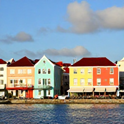 Caribbean Holidays, Cura&ccedil;ao in September, Colourful Willemstad street scene in Cura&ccedil;ao during warm September weather, showing pastel buildings, a waterfront and local caf&eacute;s