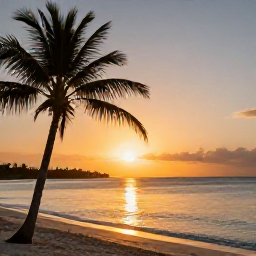 Caribbean Holidays, Cura&ccedil;ao Instagram Hotspots, Golden sunset over the Caribbean Sea at Playa Porto Mari in Cura&ccedil;ao, with palm trees and calm beach water